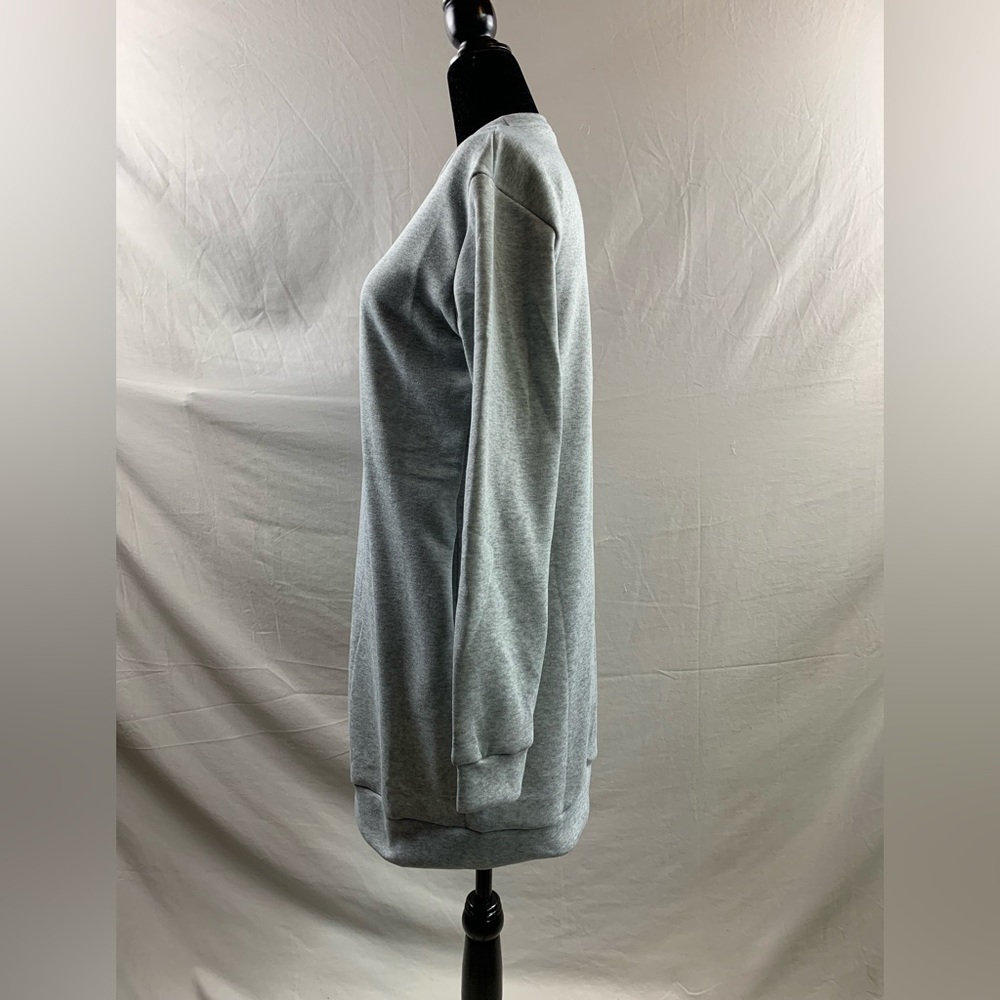 Grey Sweatshirt Dress With Pockets - Picture 8 of 9